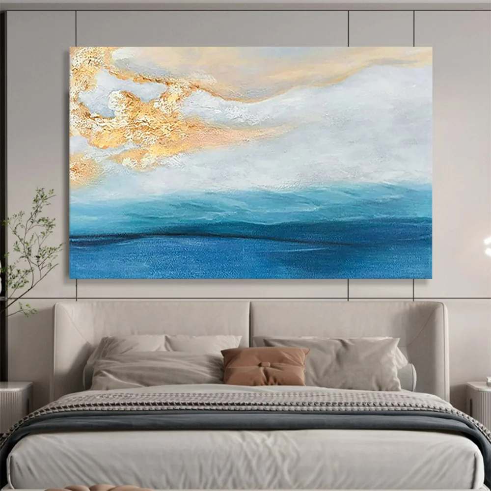 Seaside Blue Sellers - large diy art for modern home